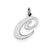 Medium Fancy Script Initial C Charm in Sterling Silver