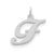 Medium Fancy Script Initial F Charm in Sterling Silver