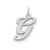 Medium Fancy Script Initial G Charm in Sterling Silver
