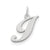 Medium Fancy Script Initial I Charm in Sterling Silver