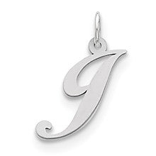 Sterling Silver Medium Fancy Script Initial J Charm hide-image