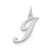 Medium Fancy Script Initial J Charm in Sterling Silver