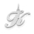 Medium Fancy Script Initial K Charm in Sterling Silver