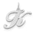 Sterling Silver Medium Fancy Script Initial K Charm hide-image