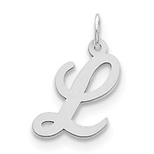 Sterling Silver Medium Fancy Script Initial L Charm hide-image
