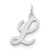 Sterling Silver Medium Fancy Script Initial L Charm hide-image