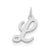 Medium Fancy Script Initial L Charm in Sterling Silver