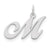 Sterling Silver Medium Fancy Script Initial M Charm hide-image