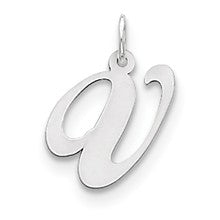 Sterling Silver Medium Fancy Script Initial V Charm hide-image