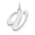 Sterling Silver Medium Fancy Script Initial V Charm hide-image