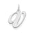 Medium Fancy Script Initial V Charm in Sterling Silver