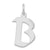 Sterling Silver Medium Artisan Block Initial B Charm hide-image