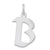 Medium Artisan Block Initial B Charm in Sterling Silver