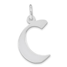 Sterling Silver Medium Artisan Block Initial C Charm hide-image