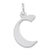 Sterling Silver Medium Artisan Block Initial C Charm hide-image