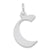 Medium Artisan Block Initial C Charm in Sterling Silver