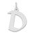 Sterling Silver Medium Artisan Block Initial D Charm hide-image