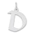 Medium Artisan Block Initial D Charm in Sterling Silver