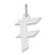 Sterling Silver Medium Artisan Block Initial F Charm hide-image