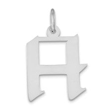 Sterling Silver Medium Artisan Block Initial H Charm hide-image