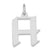 Sterling Silver Medium Artisan Block Initial H Charm hide-image