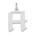 Medium Artisan Block Initial H Charm in Sterling Silver