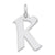 Medium Artisan Block Initial K Charm in Sterling Silver