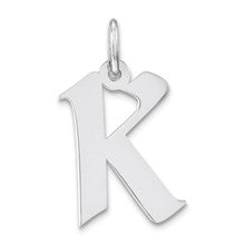 Sterling Silver Medium Artisan Block Initial K Charm hide-image