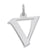 Medium Artisan Block Initial V Charm in Sterling Silver
