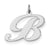 Large Fancy Script Initial B Charm in Sterling Silver