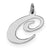 Sterling Silver Large Fancy Script Initial C Charm hide-image