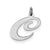 Large Fancy Script Initial C Charm in Sterling Silver