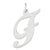 Large Fancy Script Initial F Charm in Sterling Silver
