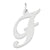 Sterling Silver Large Fancy Script Initial F Charm hide-image