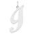 Large Fancy Script Initial I Charm in Sterling Silver