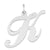 Sterling Silver Large Fancy Script Initial K Charm hide-image