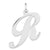 Large Fancy Script Initial R Charm in Sterling Silver