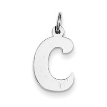 Sterling Silver Bubble Block Initial C Charm hide-image