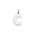 Bubble Block Initial C Charm in Sterling Silver
