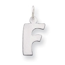 Sterling Silver Bubble Block Initial F Charm hide-image