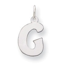 Sterling Silver Bubble Block Initial G Charm hide-image