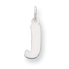 Sterling Silver Bubble Block Initial J Charm hide-image