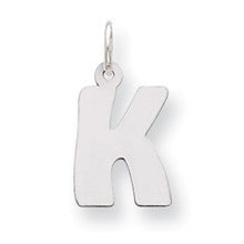 Sterling Silver Bubble Block Initial K Charm hide-image
