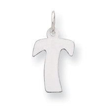 Sterling Silver Bubble Block Initial T Charm hide-image
