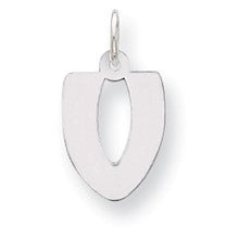 Sterling Silver Bubble Block Initial V Charm hide-image