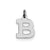 Small Block Initial B Charm in Sterling Silver