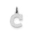Small Block Initial C Charm in Sterling Silver