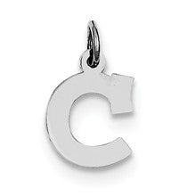 Sterling Silver Small Block Initial C Charm hide-image