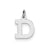 Small Block Initial D Charm in Sterling Silver