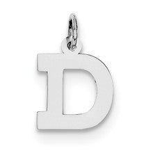 Sterling Silver Small Block Initial D Charm hide-image